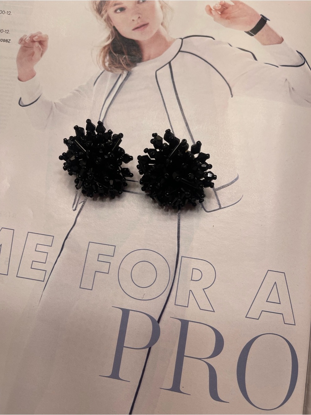 NWOT JCrew Elegant Black Beaded Earrings